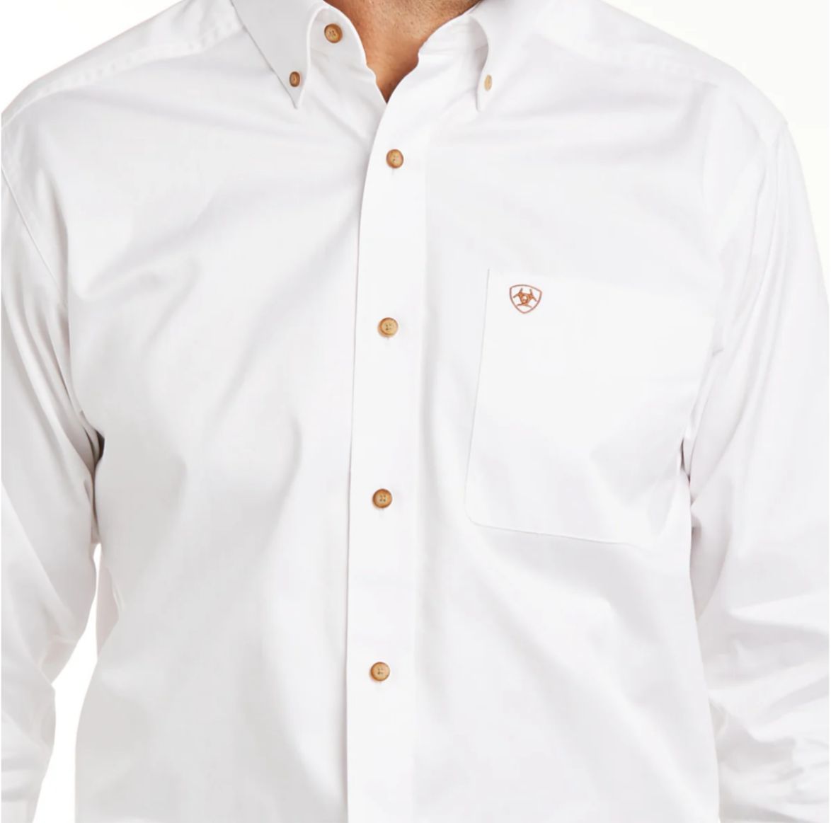 Camisa Ariat Solid Twill Corte Fitted Blanco