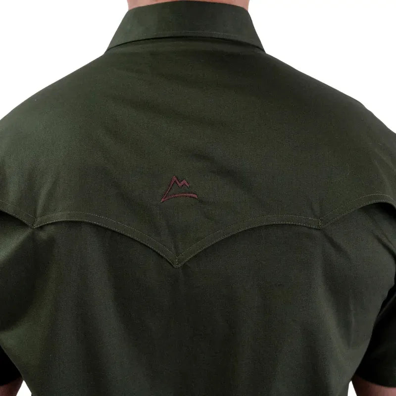 Camisa Denver manga corta caballero verde militar con ventilación
