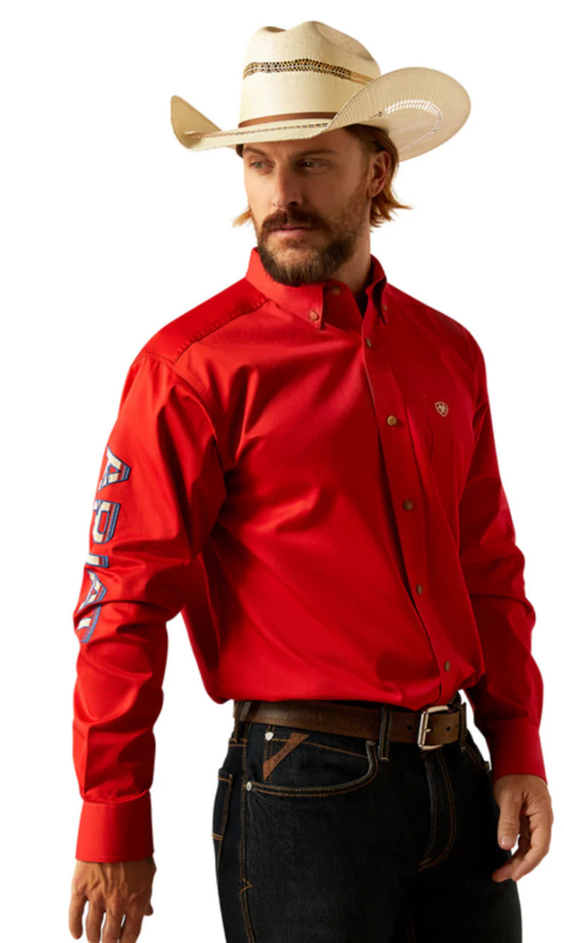 ARIAT MENS TEAM LOGO TWILL COLOR ROJO