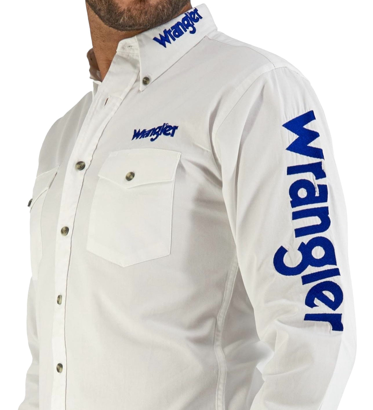 Camisa Vaquera Manga larga Hombre Color Blanco