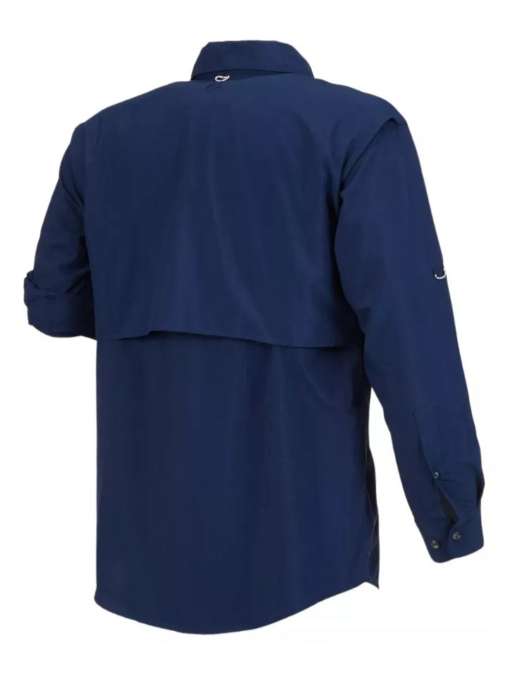 Camisa de Hombre Magellan Laguna Madre Manga Larga Color Azul Oscuro