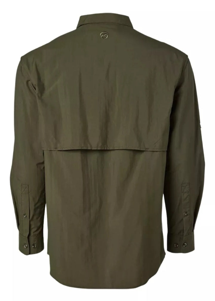 Camisa de Hombre Magellan Laguna Madre Manga Larga Color Verde Olivo