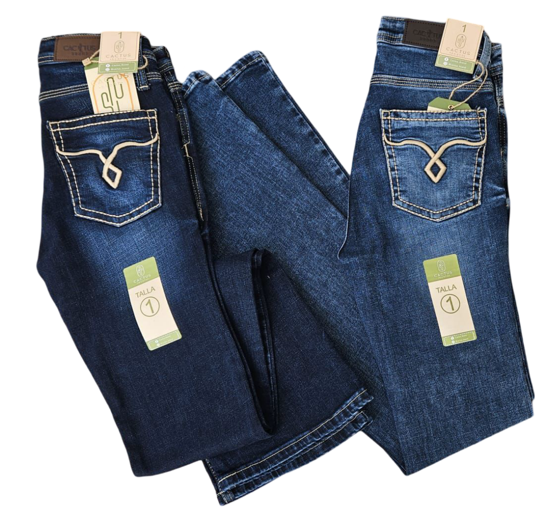Pantalon de mezclilla Cactus Branda para Dama corte acampanado