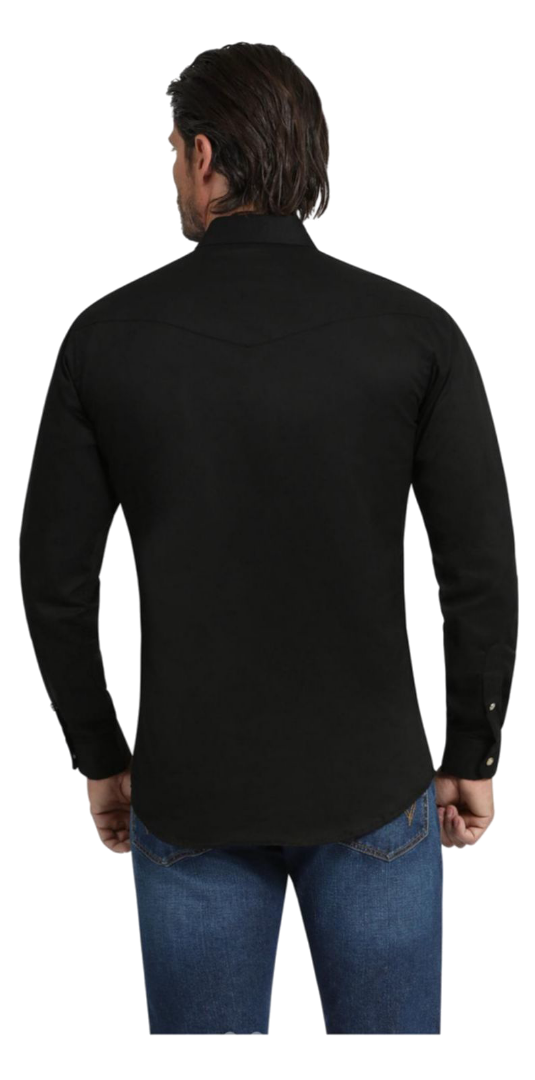 Camisa Vaquera Manga larga Hombre Color Negro