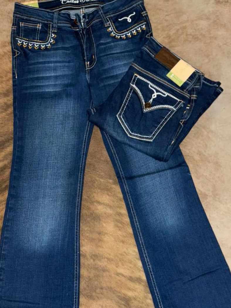 Pantalon de mezclilla Cactus para Dama corte acampanado