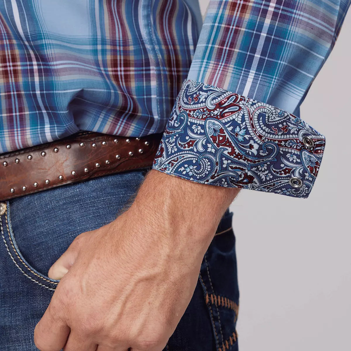 Camisa a Cuadros Roper, Hombre Amarillo Azul y Granate