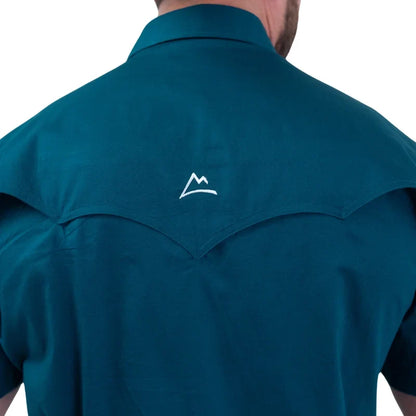 Camisa Denver manga corta caballero azul petróleo con ventilación
