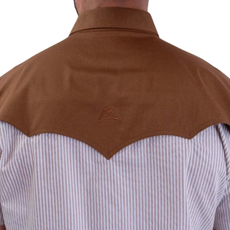 Camisa Denver caballero con estampado rayas khaki y blanco