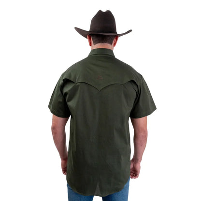 Camisa Denver manga corta caballero verde militar con ventilación
