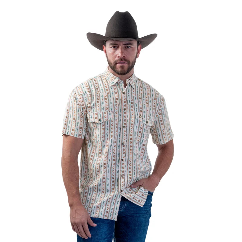 Camisa Denver caballero con estampado cactus y herradura