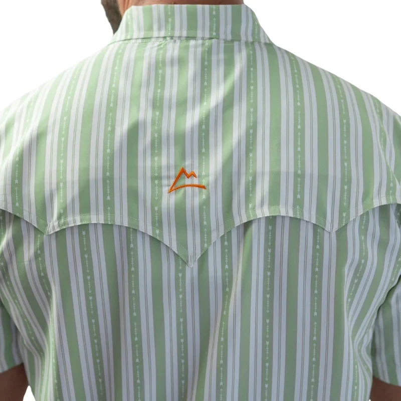 Camisa Denver caballero con estampado rayas y flechas verde olivo