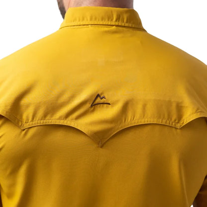 Camisa Denver Caballero Fishing Manga Corta Amarillo con Ventilación