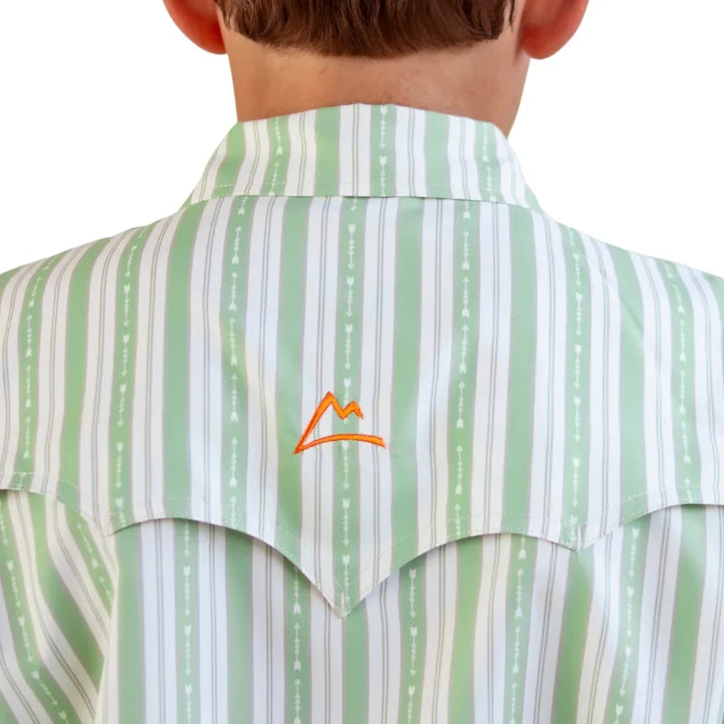Camisa Frisco Fishing Niño Rayas y Flechas Verde Olivo