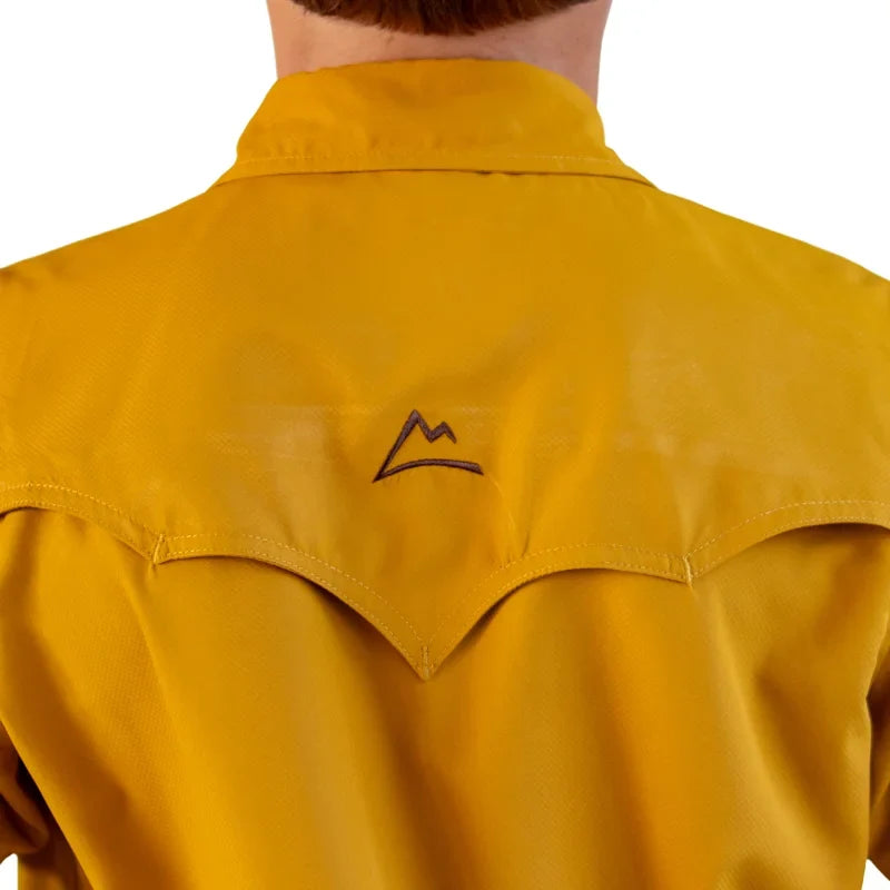 Camisa Vaquera Manga Corta Frisco Fishing para Niño Amarillo con Ventilación