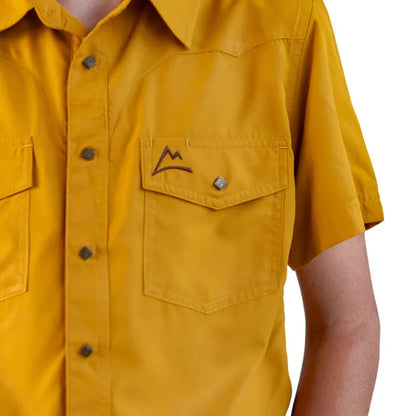 Camisa Vaquera Manga Corta Frisco Fishing para Niño Amarillo con Ventilación