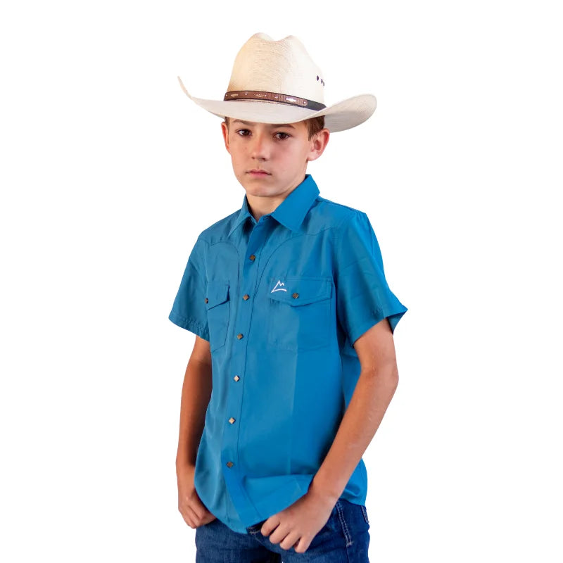 Camisa Frisco Fishing para Niño Azul con Ventilación