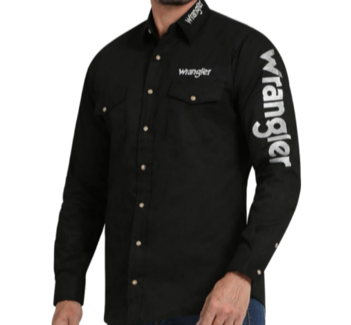 Camisa Vaquera Manga larga Hombre Color Negro