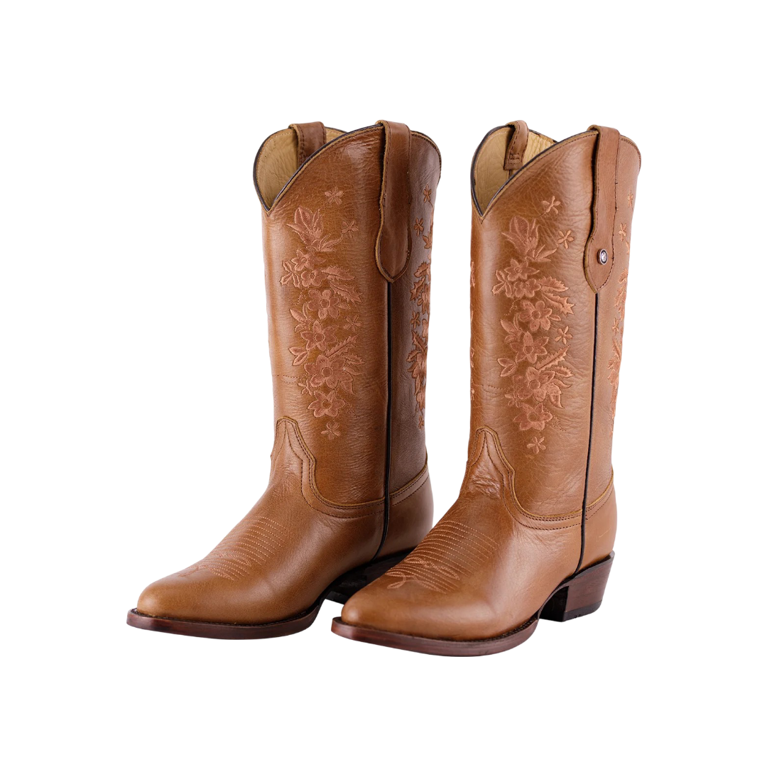 Bota Horsag Oval Bordada Capuchino Miel