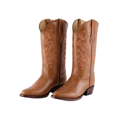 Bota Horsag Oval Bordada Capuchino Miel