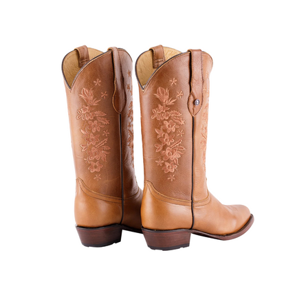 Bota Horsag Oval Bordada Capuchino Miel