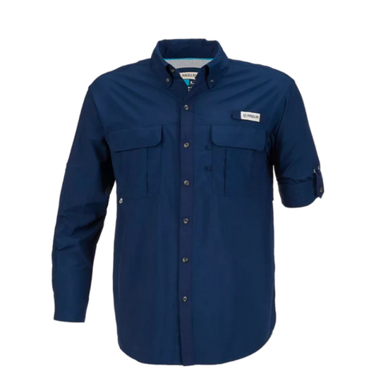 Camisa de Hombre Magellan Laguna Madre Manga Larga Color Azul Oscuro