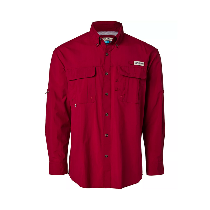Camisa de Hombre Magellan Laguna Madre Manga Larga Color Rojo