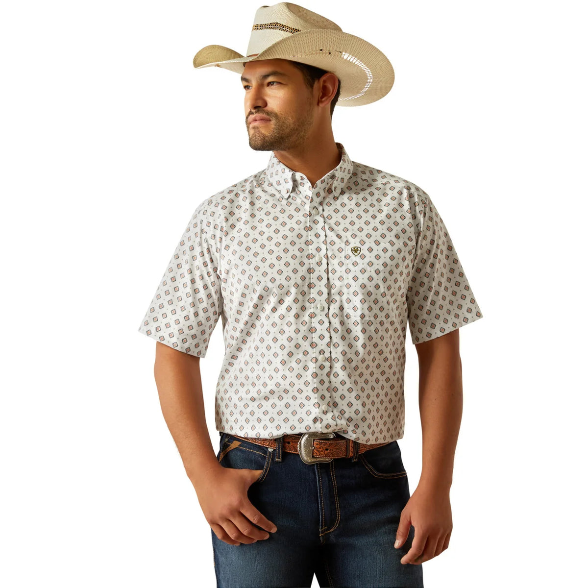 Camisa manga corta Ariat para caballero Classic Fit resistente a las arrugas 10058742