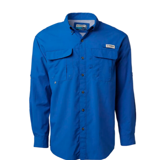 Camisa de Hombre Magellan Laguna Madre Manga Larga Color Azul Nautico