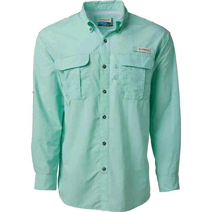 Camisa de Hombre Magellan Laguna Madre Manga Larga Color Beach Glass