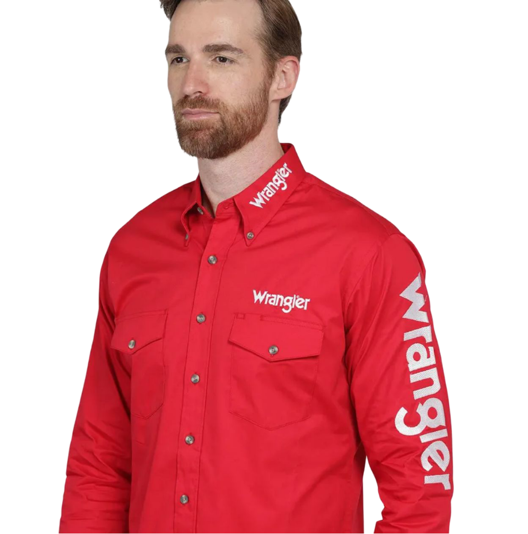 Camisa Vaquera Manga larga Hombre Color Rojo