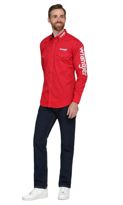 Camisa Vaquera Manga larga Hombre Color Rojo