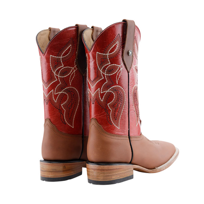 Bota Horsag Bulldog de Cuero Crazy Bronce/Barza rojo