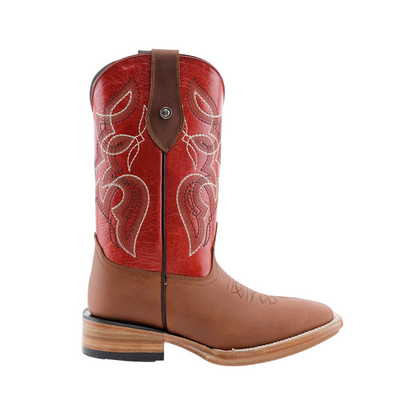 Bota Horsag Bulldog de Cuero Crazy Bronce/Barza rojo
