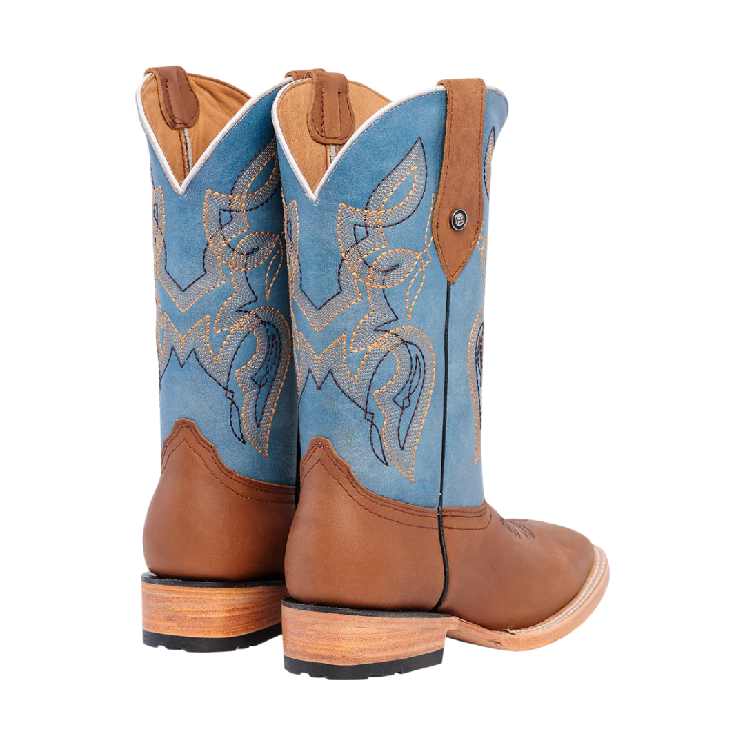 Bota Horsag Bulldog de Cuero Crazy Oro/Barza azul