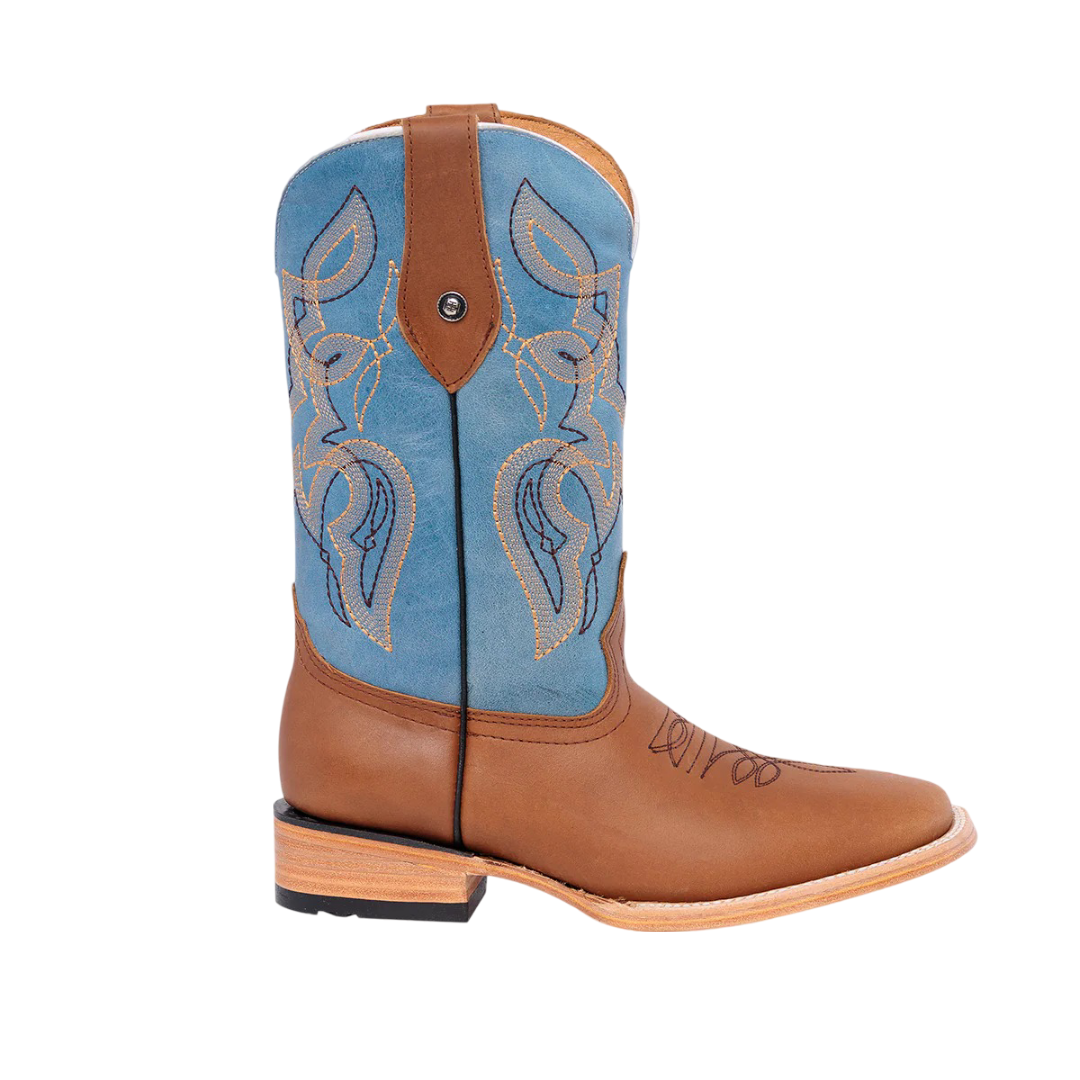 Bota Horsag Bulldog de Cuero Crazy Oro/Barza azul