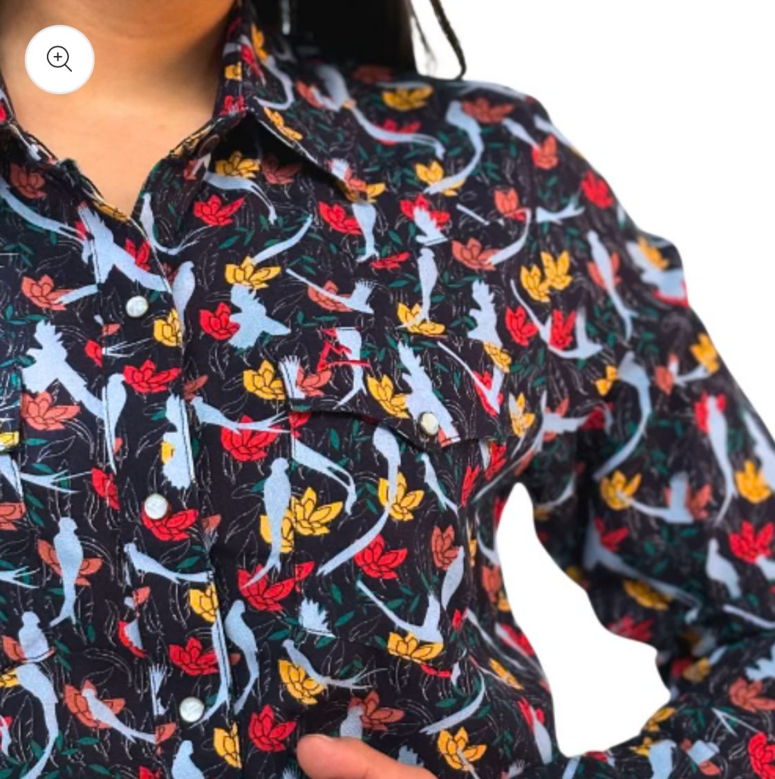 Denver Denim Shirt with Navy Quetzal Print