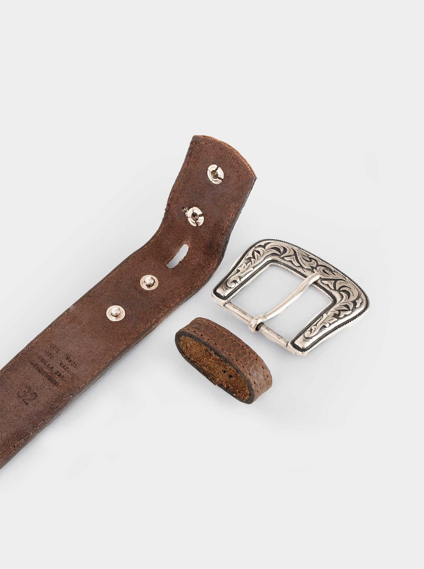 Cinturón Vaquero Siete Leguas Bisonte Dark Brown Estilo 13