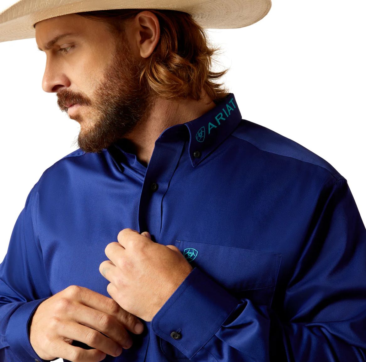 Camisa Ariat Team Logo Twill Royal Blue Corte Clásico