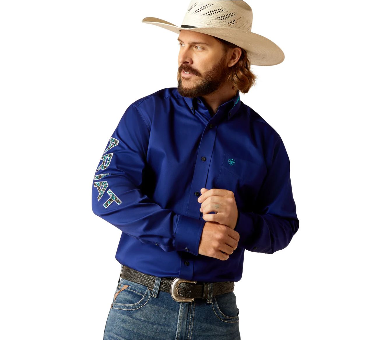 Camisa Ariat Team Logo Twill Royal Blue Corte Clásico