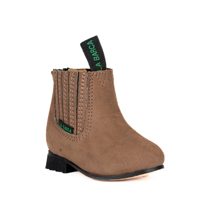 Botín La Barca 111 Suela de Cuero BK Topo Bebé