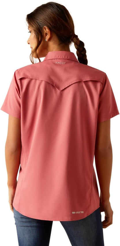 Camisa Ariat Manga corta mujer Western Ventek rosa