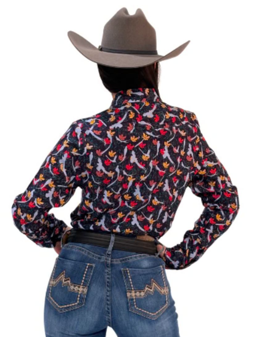 Denver Denim Shirt with Navy Quetzal Print