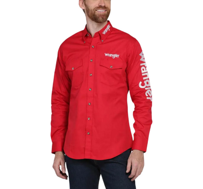 Camisa Vaquera Manga larga Hombre Color Rojo