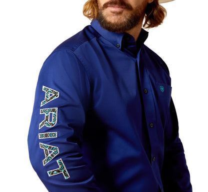 Camisa Ariat Team Logo Twill Royal Blue Corte Clásico