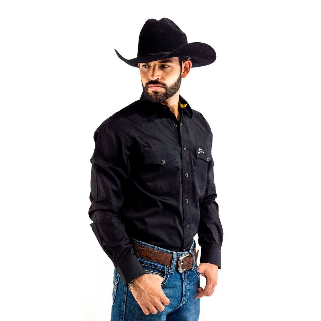 Camisa Denver Vaquera Caballero Negra