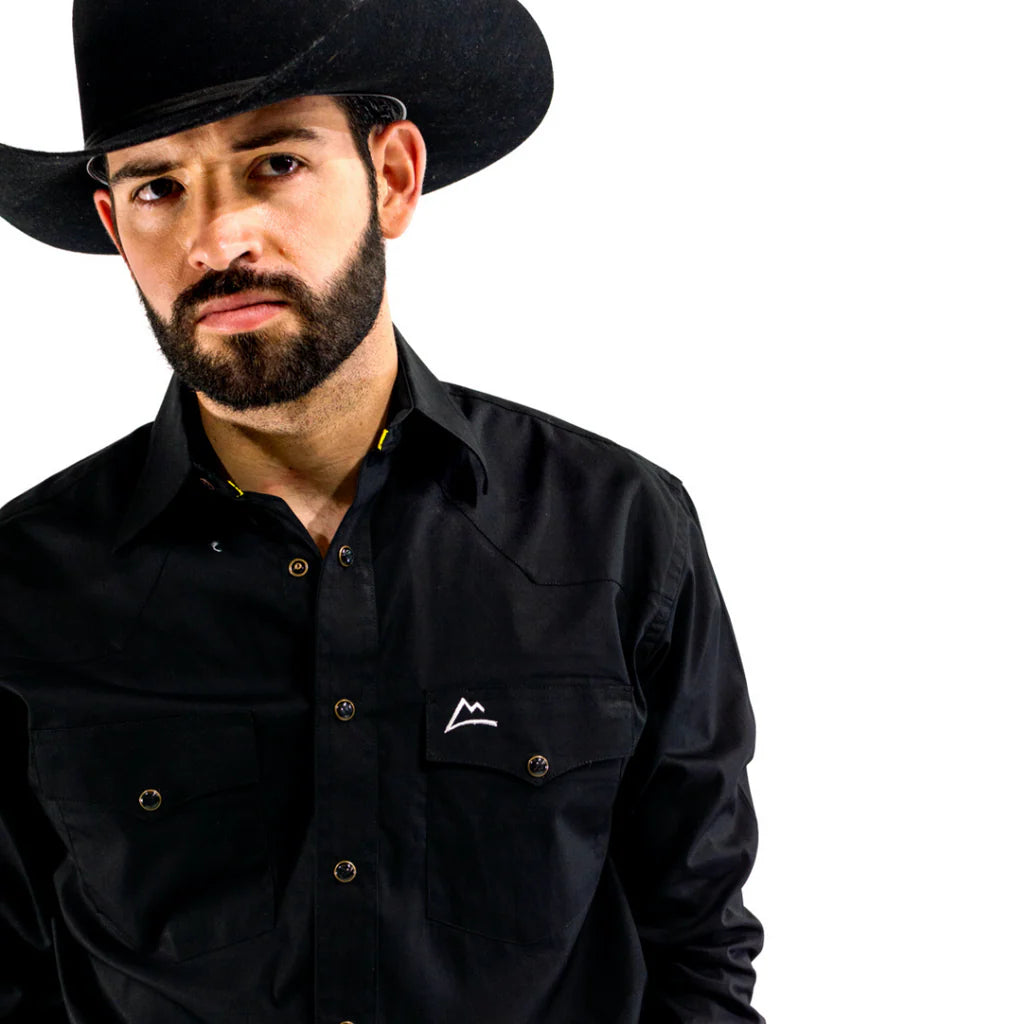 Camisa Denver Vaquera Caballero Negra