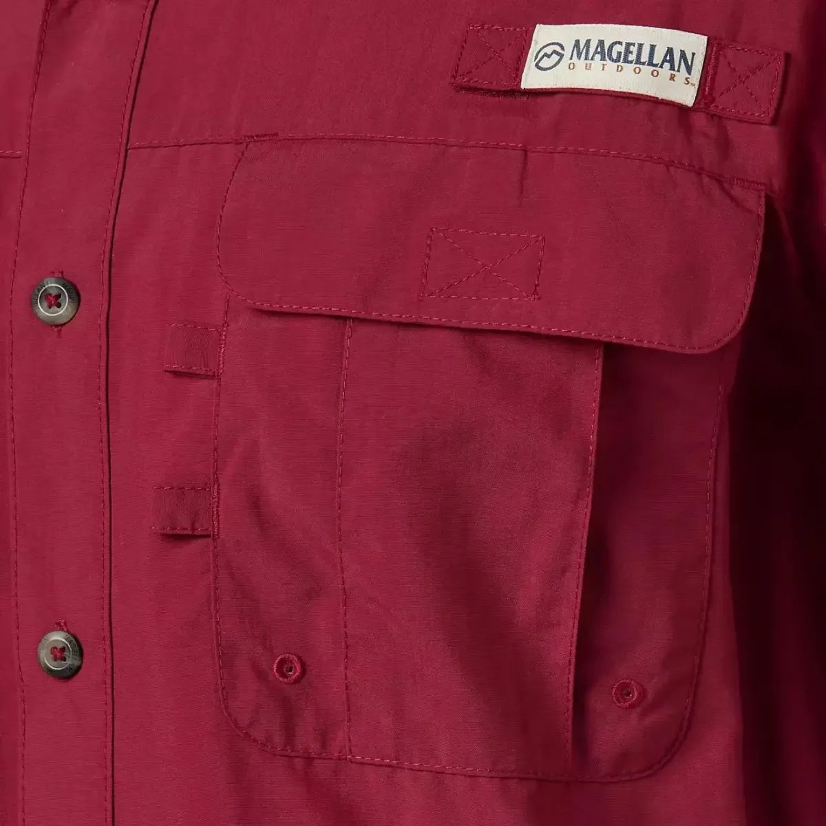 Camisa Magellan Hombre Manga Corta Roja