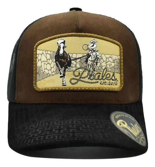 Gorra Piales Suertes Charras Pieles Cafe/Negro