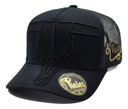 Gorra Piales Cráneo Western Negro