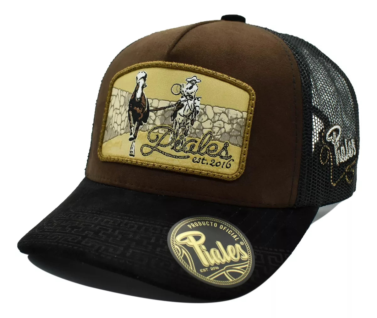 Gorra Piales Suertes Charras Pieles Cafe/Negro